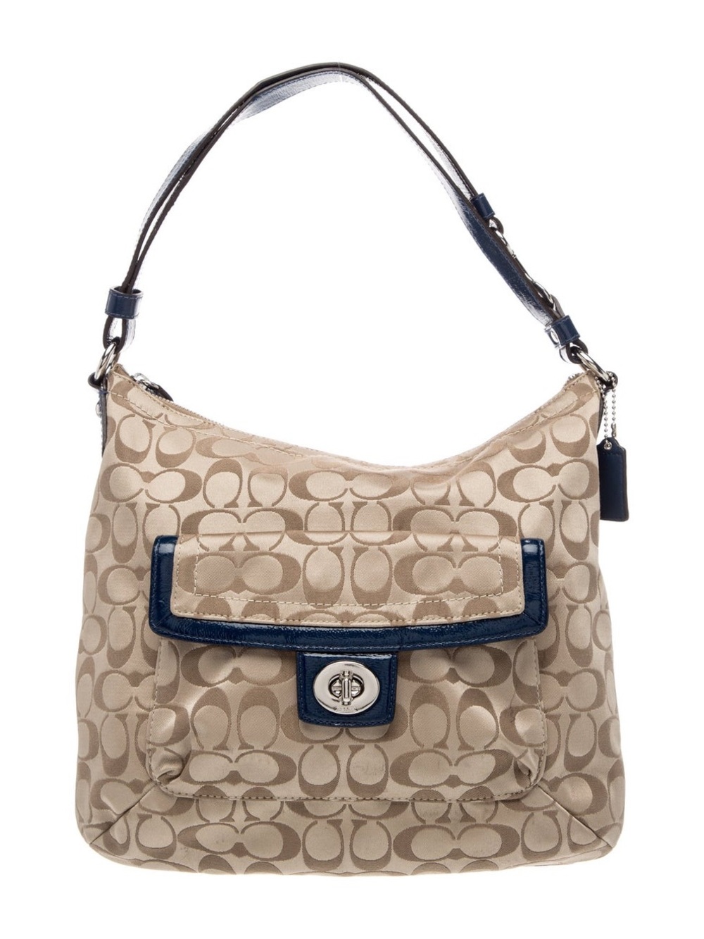 Coach Penelope Signature Sateen Convertible Hobo / Shoulder Bag Tan F19232